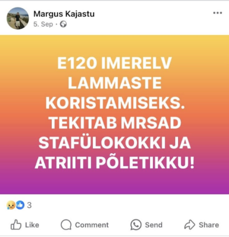 Kuvatõmmis Margus Kajastu Facebooki postitusest