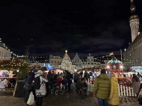 Tallinna jõuluturgu oli uudistama tulnud suur hulk inimesi.